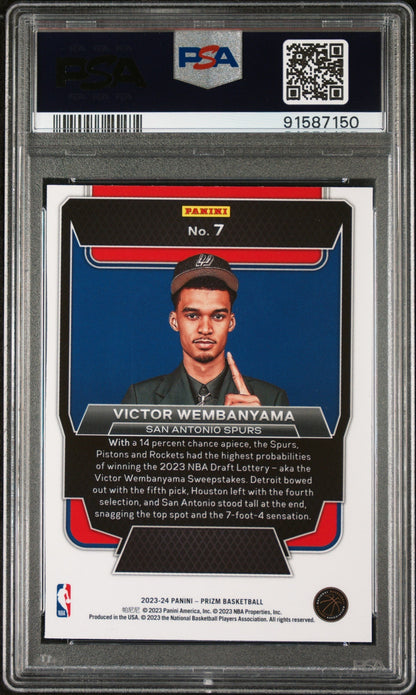 2023 Panini Prizm Luck Of The Lottery Victor Wembanyama PSA 8