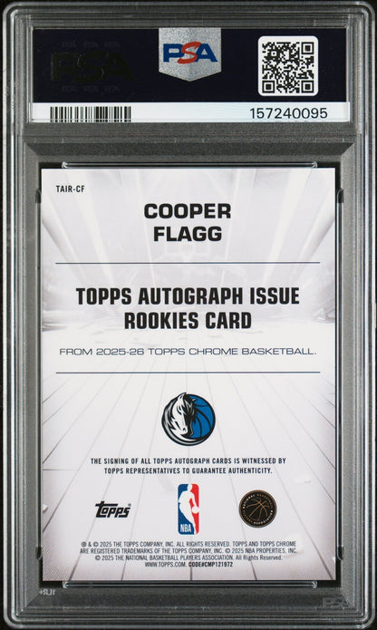 2025 Topps Chrome Autograph Issue Rookies Cooper Flagg Green Ref PSA 10