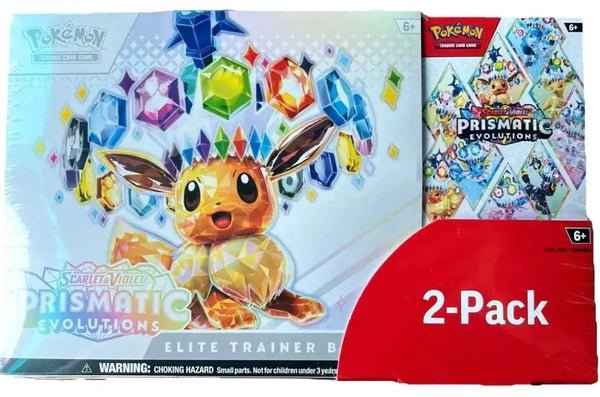 Pokemon Scarlet & Violet Prismatic Evolutions Elite Trainer Box & Booster Bundle Exclusive 2-Pack