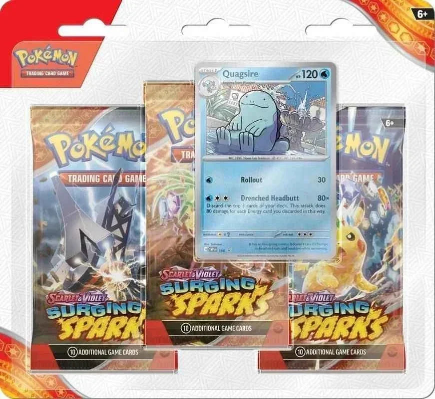 Pokemon: Scarlet & Violet - Surging Sparks 3 Pack Blisters (Quagsire)